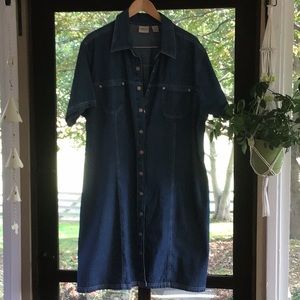 Crossroads Woman Short Sleeved Denim Dress Size 22W 100% Cotton